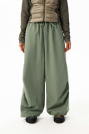 Windproof Fleece-Lined Active Pants - Green
