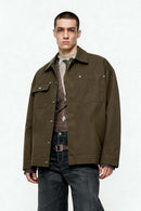 Vintage Twill Utility Shirt Jacket - Camel