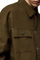 Vintage Twill Utility Shirt Jacket - Camel