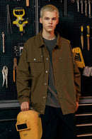 Vintage Twill Utility Shirt Jacket - Camel