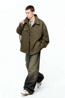 Vintage Twill Utility Shirt Jacket - Camel