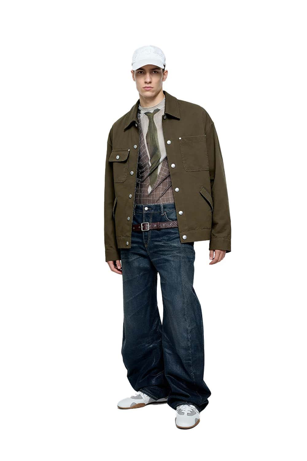 Vintage Twill Utility Shirt Jacket - Camel