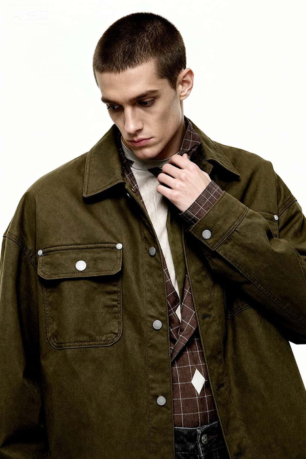 Vintage Twill Utility Shirt Jacket - Camel