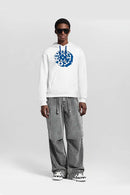 Men's Distressed Ink-Splatter Cargo Pants - Gray