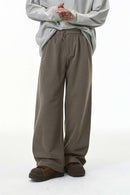 Asymmetric Double-Breasted Wide-Leg Trousers - Coffee