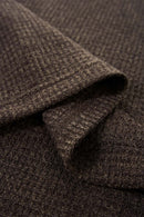 Seamless Collar Formal Long Sleeve Polo - Dark Brown