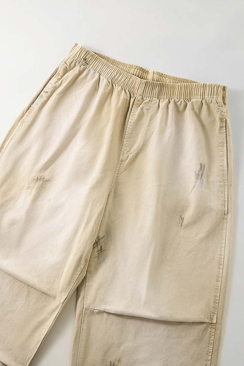 Distressed Vintage Parachute Pants - Khaki