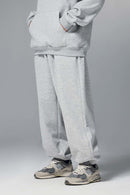 Premium Fleece Jogger Pants - Flower Gray