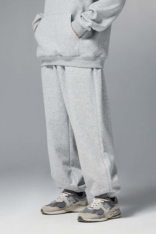 Premium Fleece Jogger Pants - Flower Gray
