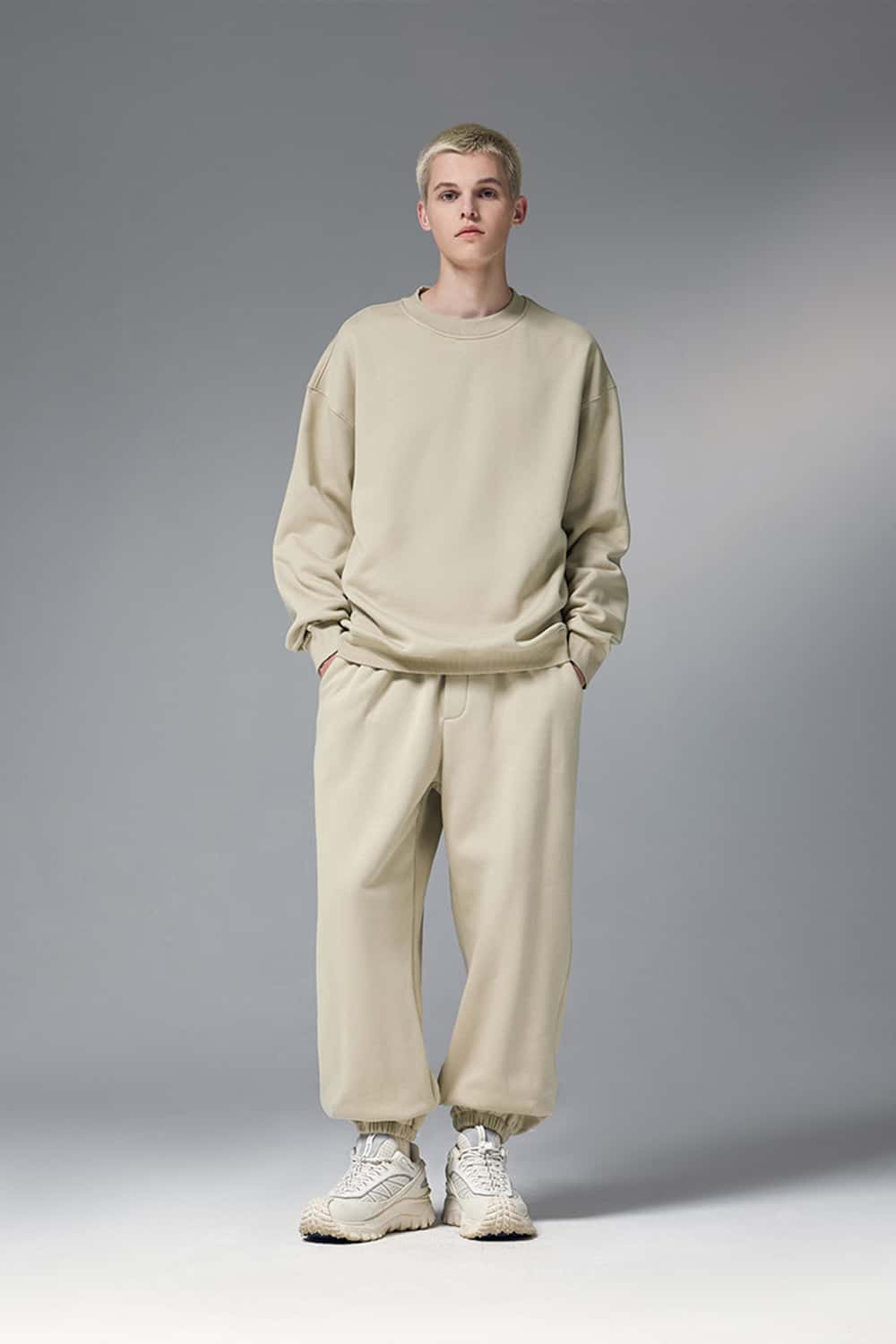 Premium Fleece Jogger Pants - Light Khaki