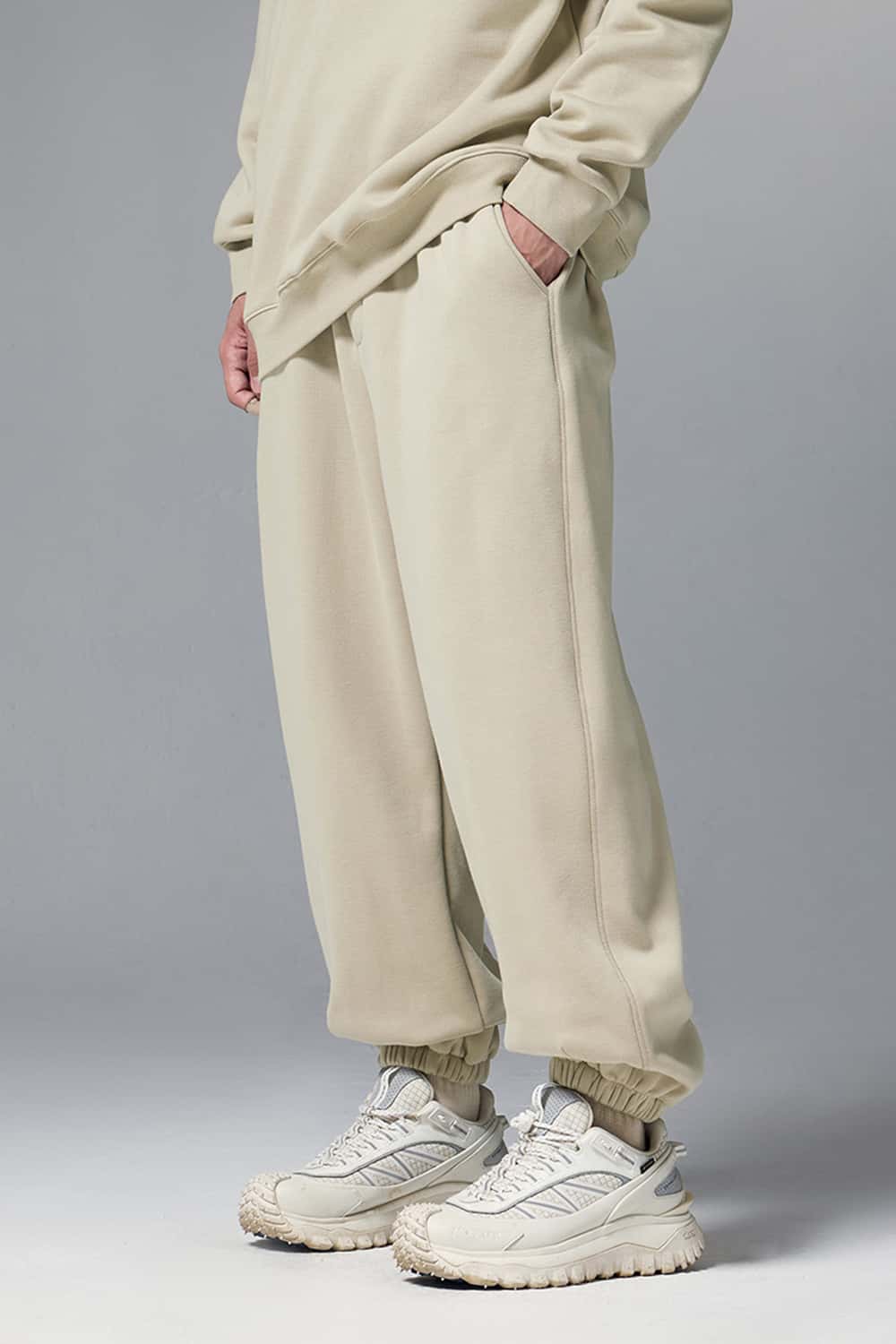 Premium Fleece Jogger Pants - Light Khaki