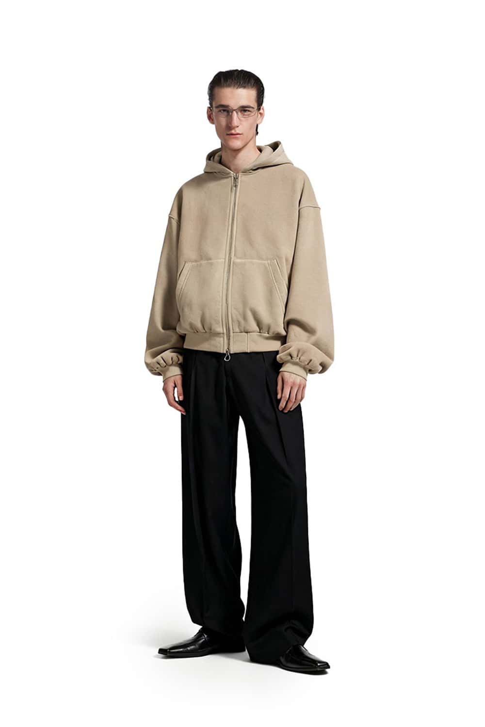 Polar Fleece Zip-Up Jacket - Light Khaki