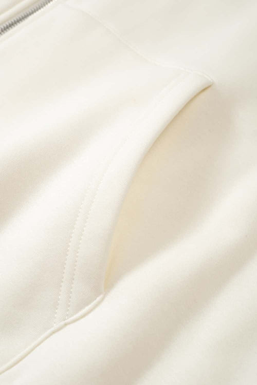 Polar Fleece Zip-Up Jacket - Off White