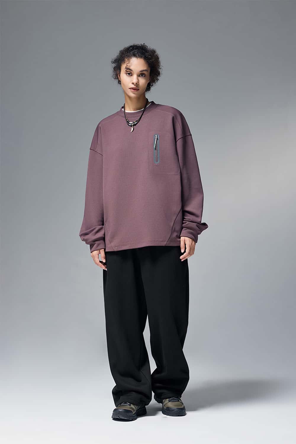 Premium Wide-Leg Fleece Pants - Black