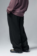 Premium Wide-Leg Fleece Pants - Black