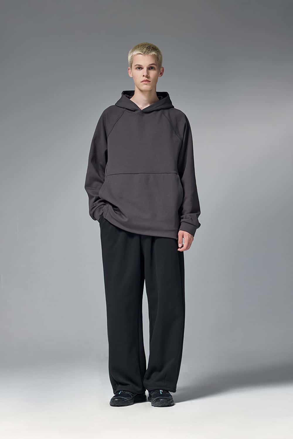 Premium Wide-Leg Fleece Pants - Dark Gray