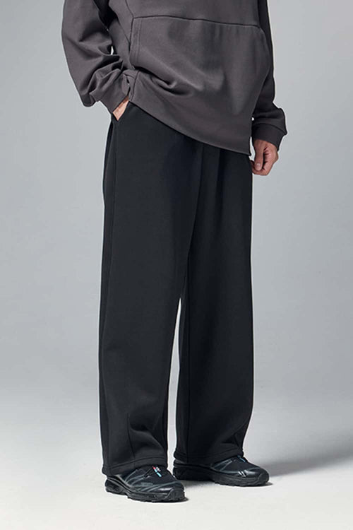 Premium Wide-Leg Fleece Pants - Dark Gray