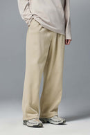 Premium Wide-Leg Fleece Pants - Light Khaki