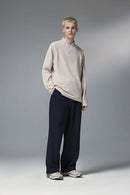 Premium Wide-Leg Fleece Pants - Navy Blue
