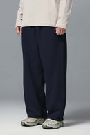 Premium Wide-Leg Fleece Pants - Navy Blue