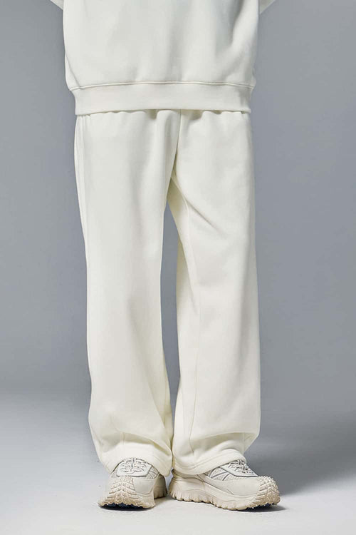Premium Wide-Leg Fleece Pants - Off White