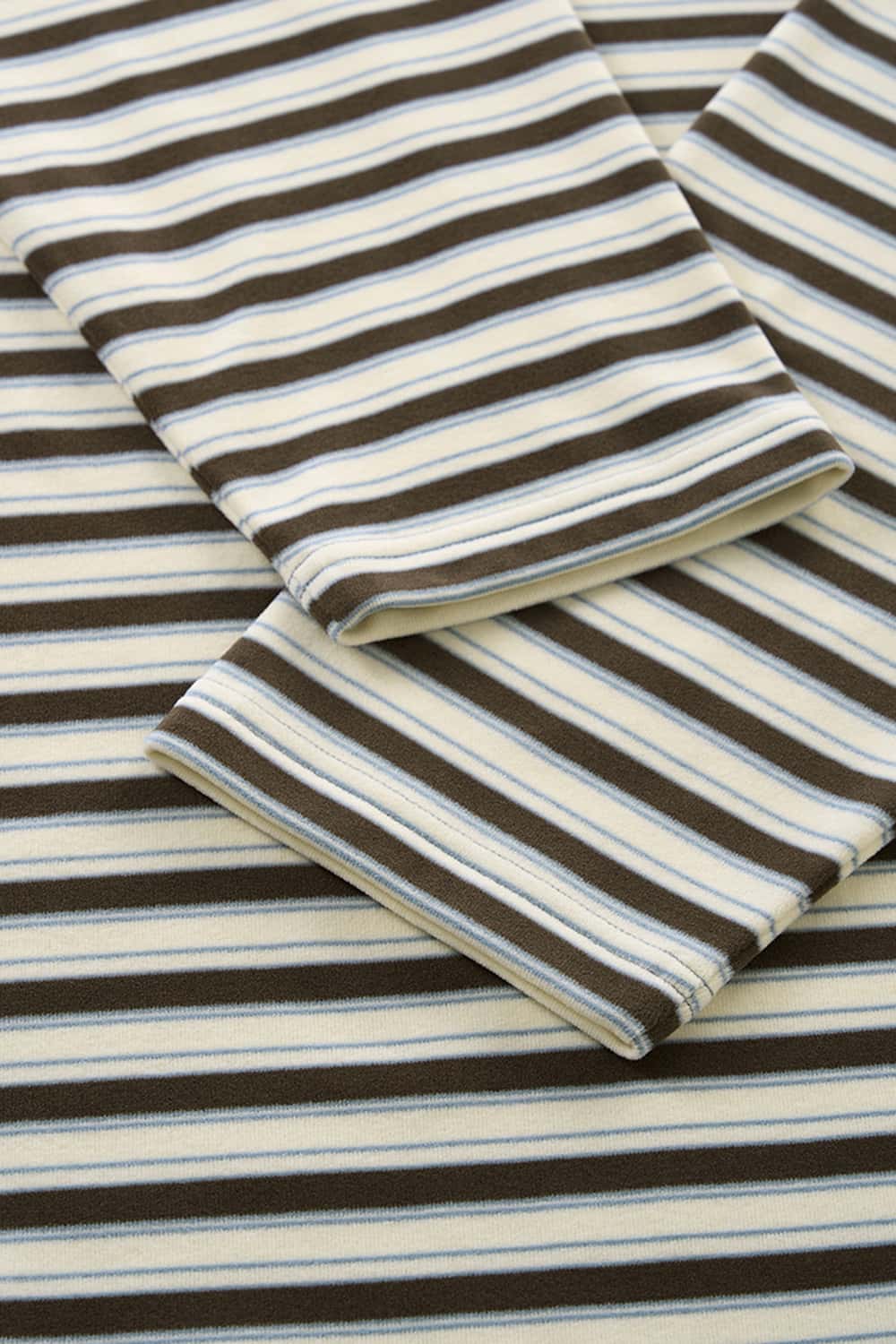 Striped Contrast Raglan Long-Sleeve Tee - Blue