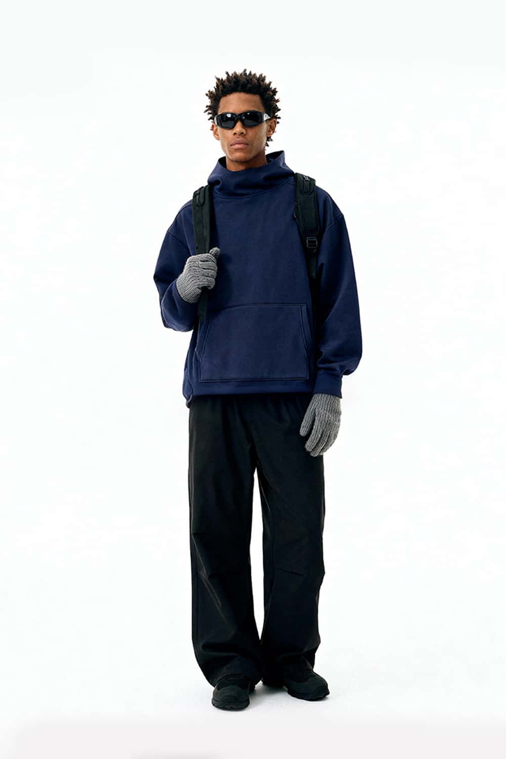 High-Stretch Heavyweight Fleece Hoodie - Eclipse Blue