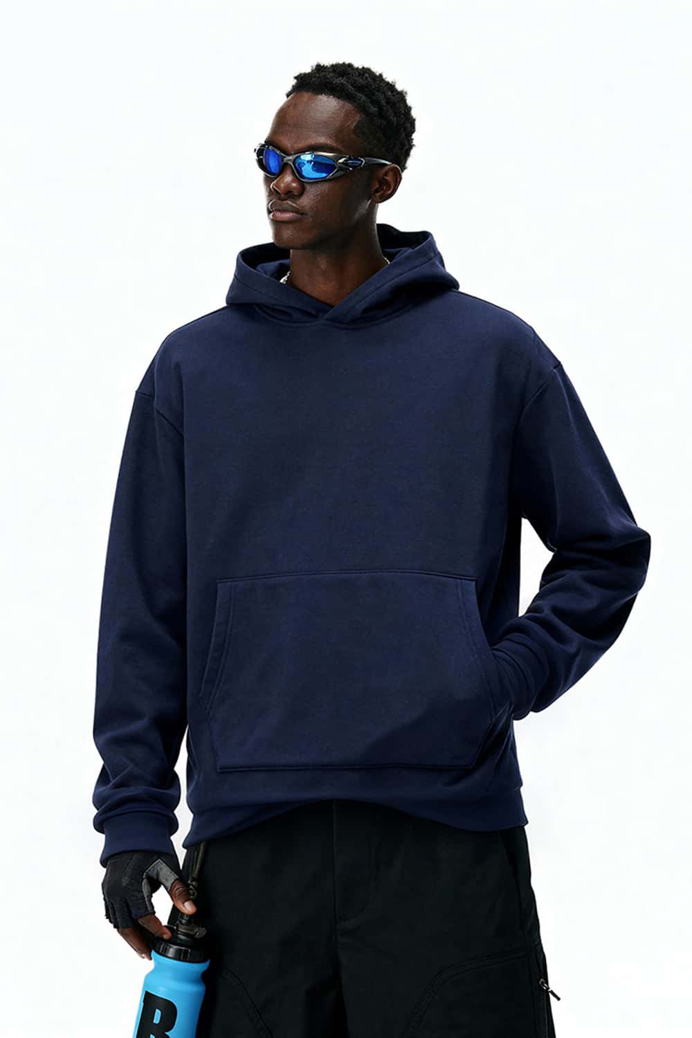 High-Stretch Heavyweight Fleece Hoodie - Eclipse Blue