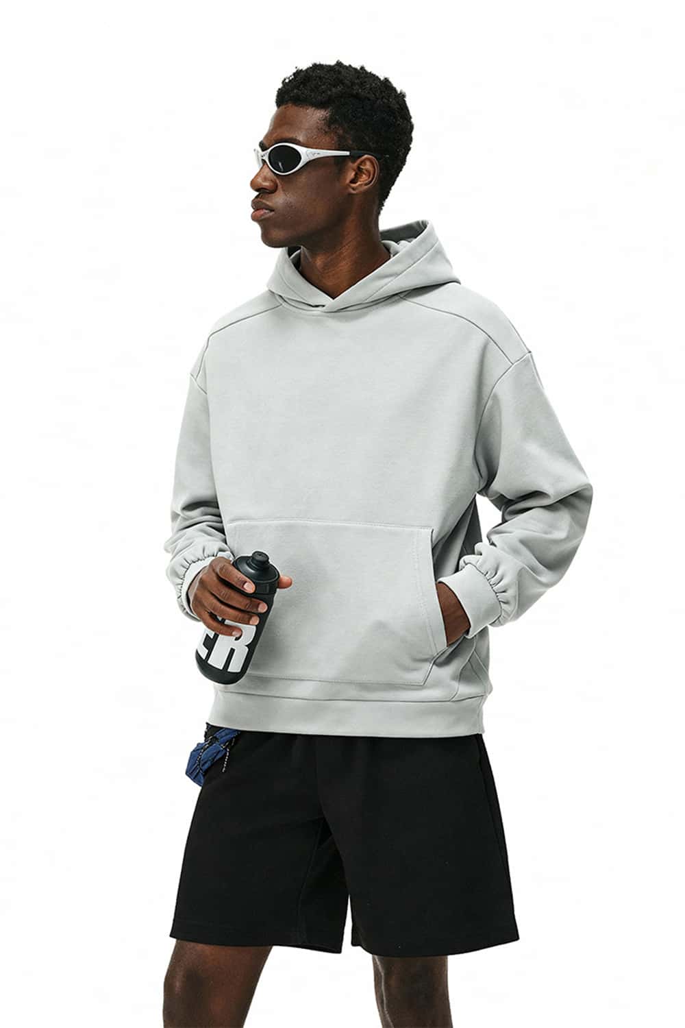 High-Stretch Heavyweight Fleece Hoodie - Stone Gray