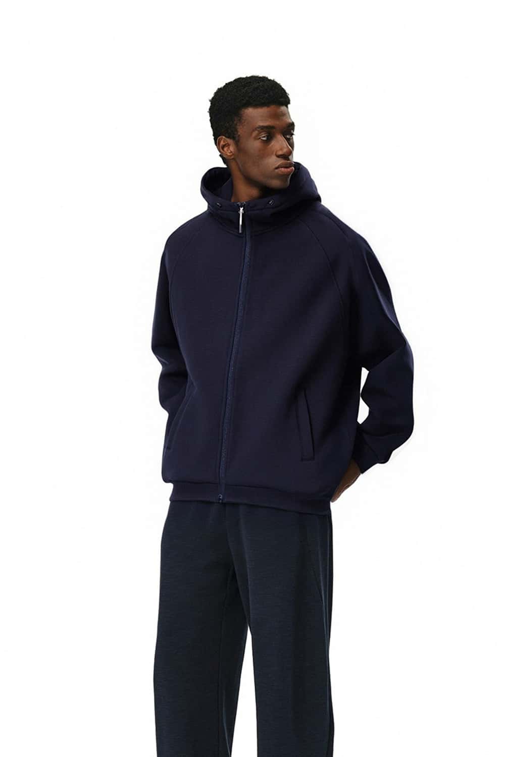 High-Stretch Windproof Hooded Jacket - Eclipse Blue