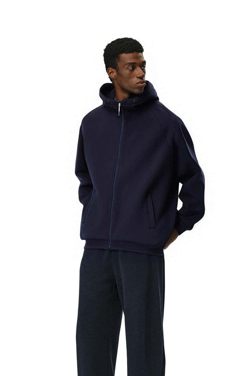 High-Stretch Windproof Hooded Jacket - Eclipse Blue