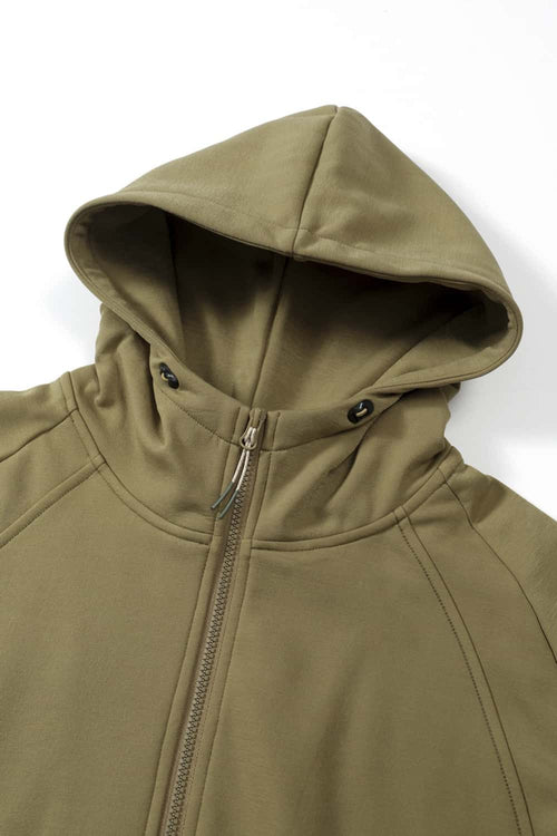 High-Stretch Windproof Hooded Jacket - Mud Green