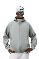High-Stretch Windproof Hooded Jacket - Stone Gray