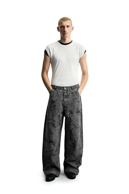 Ripple-Washed Utility Pants - Gray