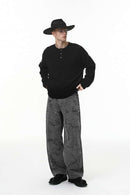 Ripple-Washed Utility Pants - Gray