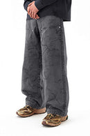 Ripple-Washed Utility Pants - Gray