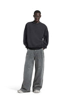 Distressed Splash-Ink Carpenter Pants - Black