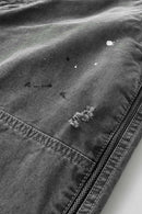 Distressed Splash-Ink Carpenter Pants - Black