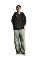 Washed Splash-Ink Parachute Pants - Matcha