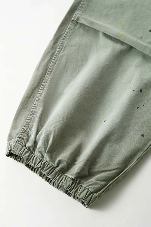 Washed Splash-Ink Parachute Pants - Matcha