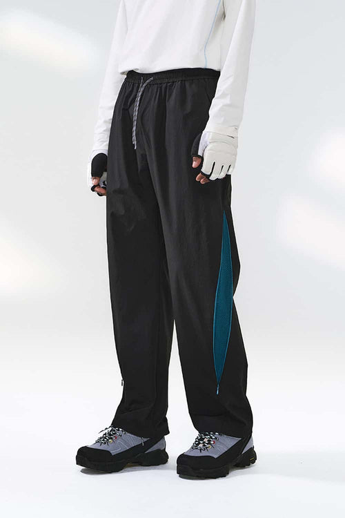 Color-Block Outdoor Hiking Pants - Black