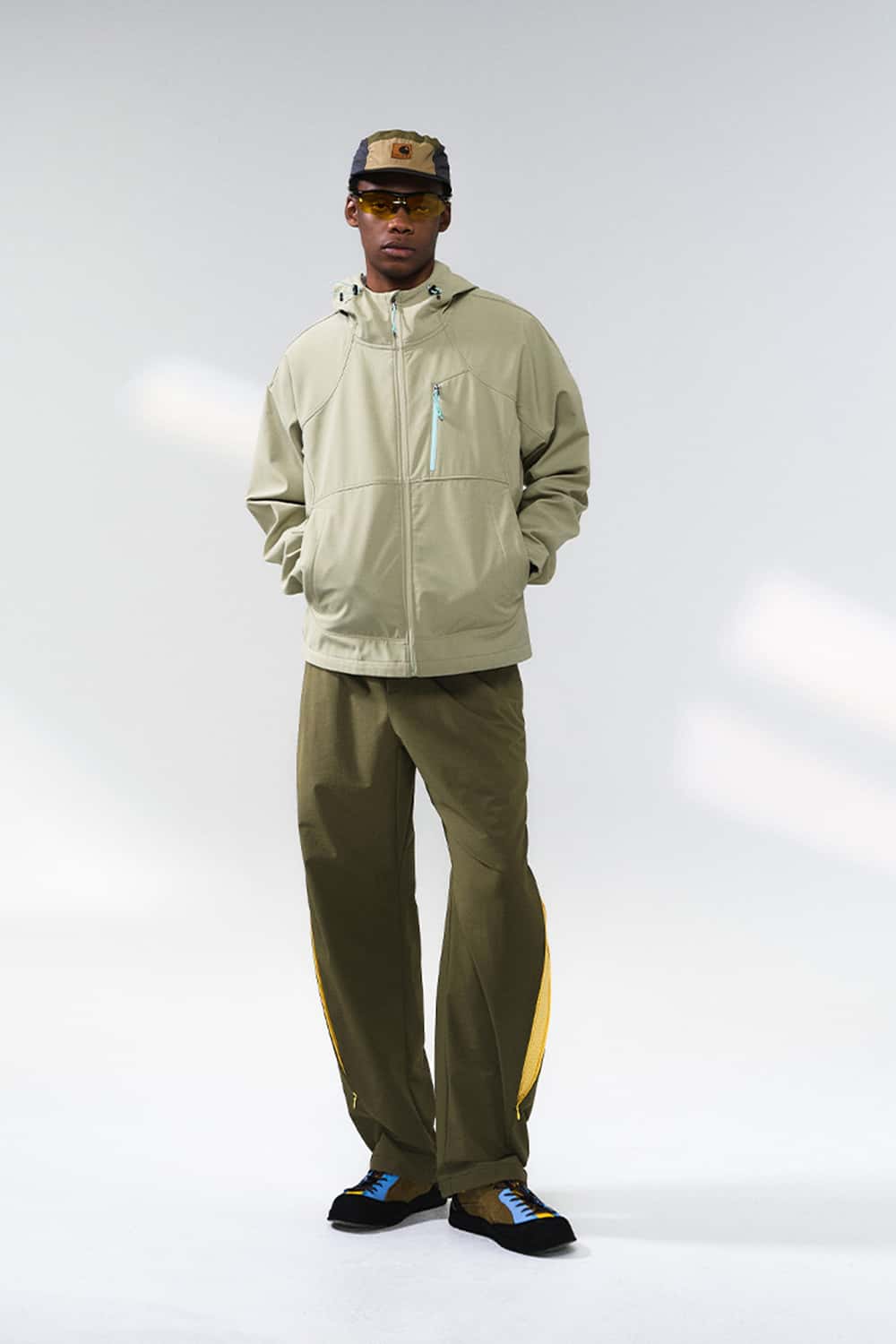 Color-Block Outdoor Hiking Pants - Olive