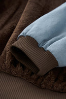 Cropped Fleece Zip-Up Hoodie - Blue