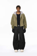 Cropped Fleece Zip-Up Hoodie - Green