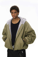 Cropped Fleece Zip-Up Hoodie - Green