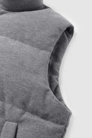 Heavyweight Textured Knit Puffer Vest - Flower Gray