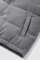 Heavyweight Textured Knit Puffer Vest - Flower Gray