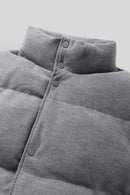 Heavyweight Textured Knit Puffer Vest - Flower Gray