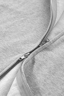 Heavyweight Double-Zip Sleeveless Hoodie - Flower Gray