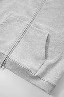 Heavyweight Double-Zip Sleeveless Hoodie - Flower Gray